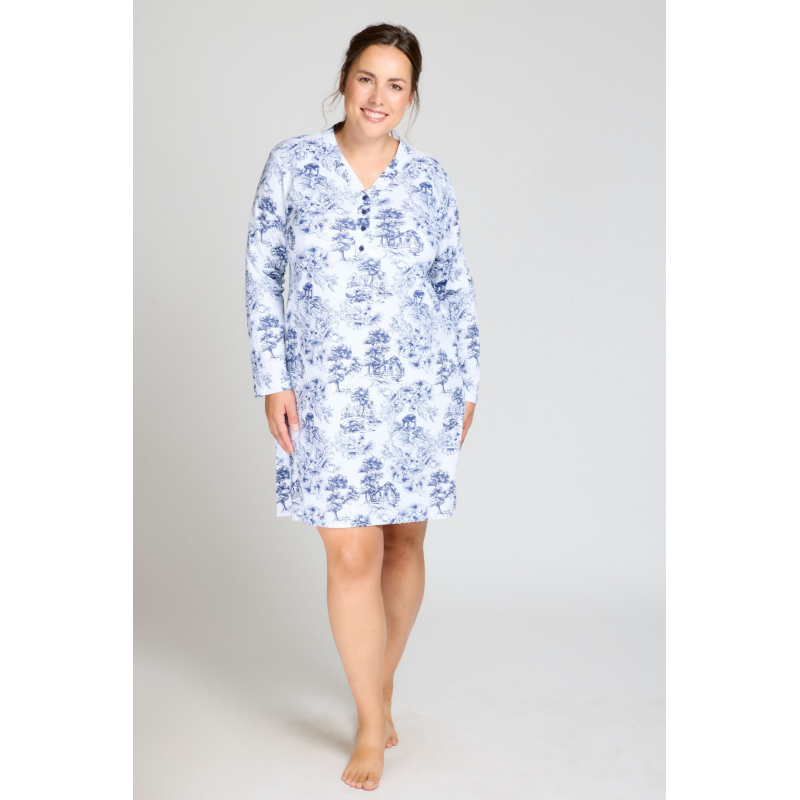 Admas dámska nočná košeľa modrá - barva:ADMBLUE/modrá, velikost:XXL