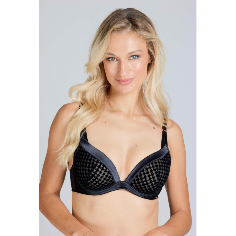 Dorina push-up podprsenka s kosticami čierna - barva:DORBK0004/čierna, velikost:70B