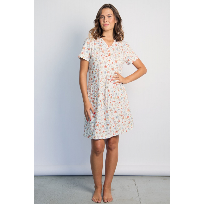 Lady Belty nočná košeľa s kvetinovým vzorom - barva:BELUNICO/potlač, velikost:XL