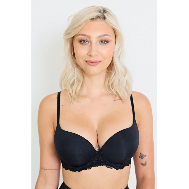 Dorina hladká push up podprsenka čierna - barva:DORV00/čierna, velikost:70A