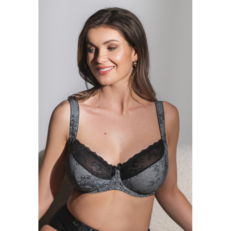 Triola Comfy-Fit nevystužená podprsenka s flexi kosticami čierno-biela 21777 - barva:BLV90/čierno-biela, velikost:75D