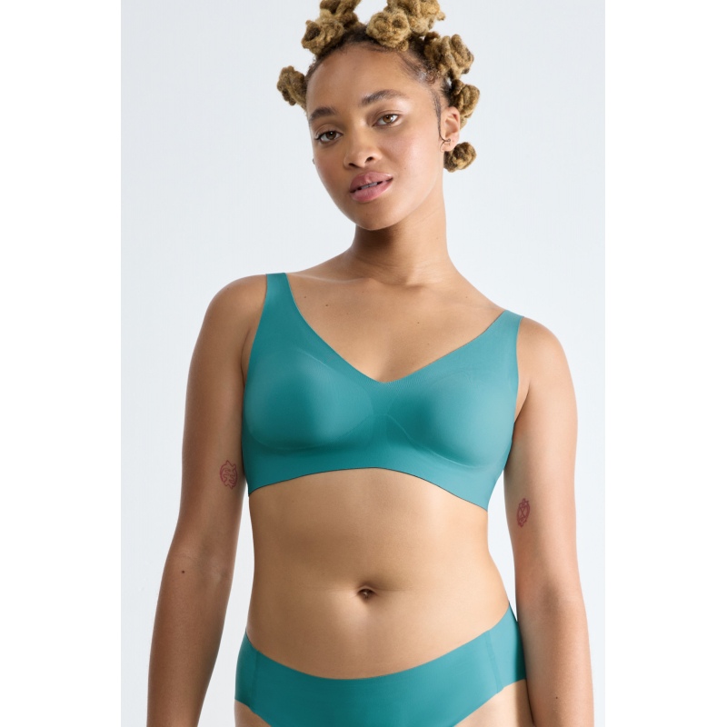 Sloggi Zero Feel Soft Bra podprsenka bez kostíc modrá - barva:SLO1597/tyrkys, velikost:L