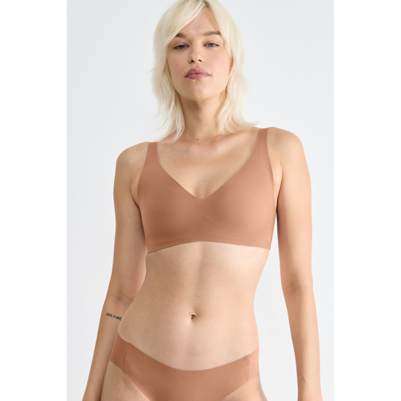 Podprsenka Sloggi Zero Feel Soft Bra bez kostic tělová - barva:SLO00CM/tmavo telová, velikost:XL