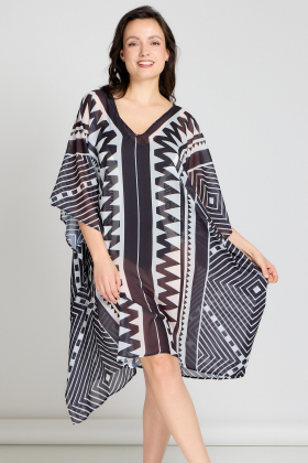 DEIDAD plážový kaftan čierny